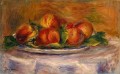 Pfirsiche auf einem Stillleben Pierre Auguste Renoir Platte